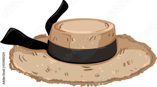 fashion straw hat cartoon. fashion straw hat sign. isolated symbol vector illustration