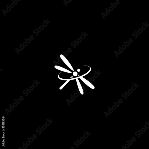 Dragonfly logo icon isolated on dark background