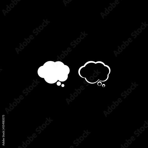Speech bubble in the form of a cloud on a black background
