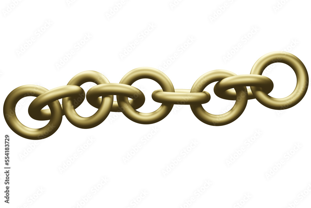 Fototapeta premium Chain isolated on Gold