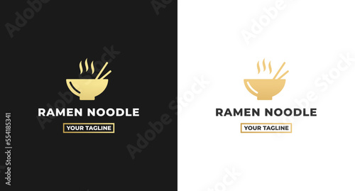ramen logo vector or best ramen logo vector on white and black background. Ramen logo for business japanese noodle business. An elegant look for the ramen logo, a typical Japanese halal noodle.