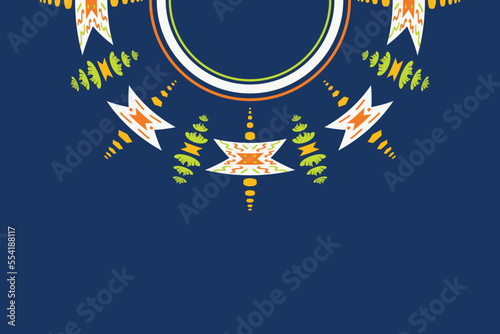 Vector Motif Geometric Ethnic oriental pattern traditional. Brocade kurta Aztec style embroidery abstract vector illustration. design for texture, fabric and saree fashion women wear.