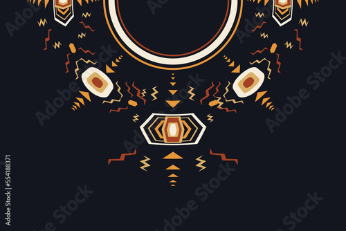 Vector Motif Isolated embroidery neckline Brocade kurta Aztec style embroidery abstract vector illustration. design for texture, fabric and saree fashion women wear.