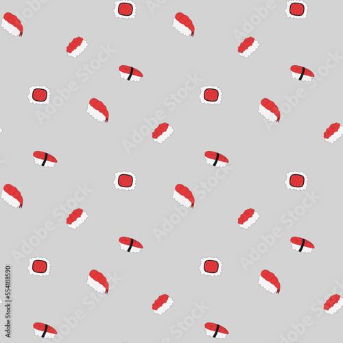 seamless pattern with sushi assortment