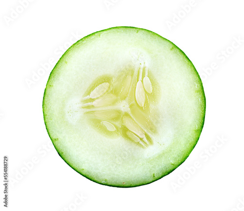 Fresh slice cucumber on transparent png