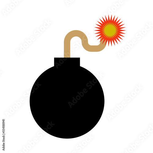 Ignited bomb icon. Game item. Vector.