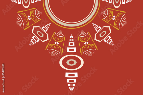 Vector Motif Embroidery vector Tatreez template Brocade kurta Aztec style embroidery abstract vector illustration. design for texture, fabric and saree fashion women wear.