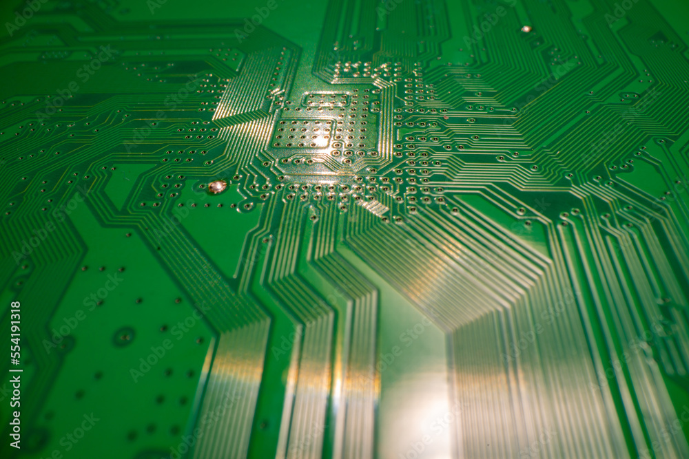 Circuit board. Technological electronic plate with roads and other ...