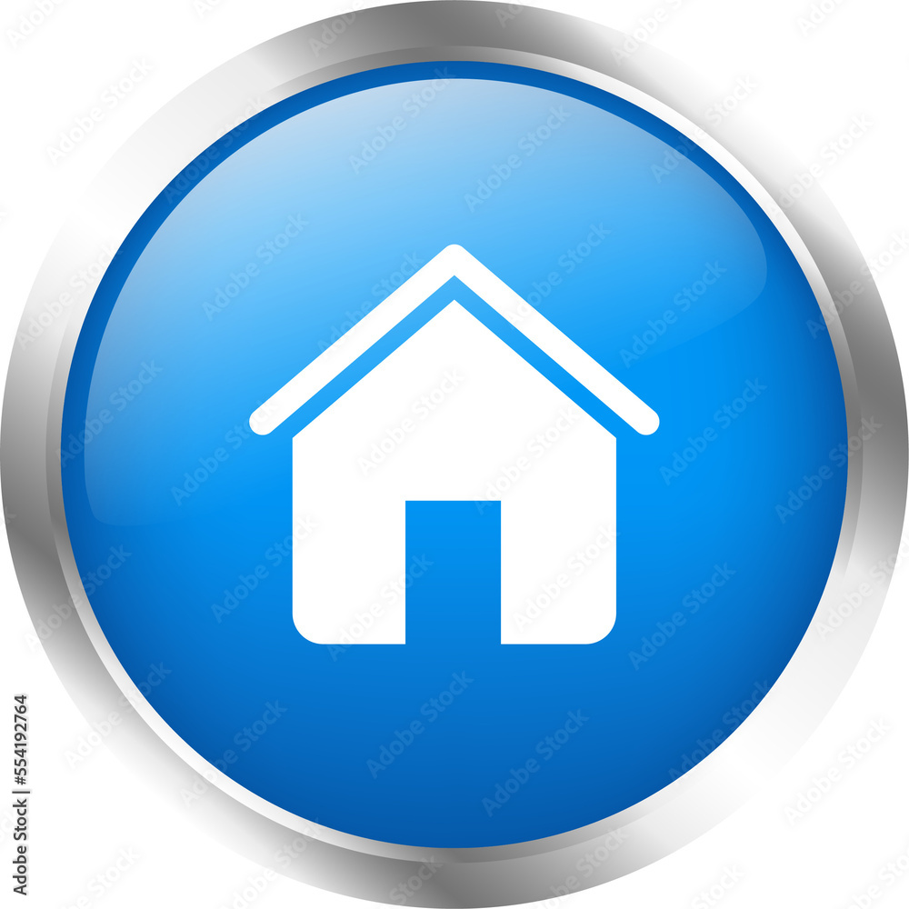 Home icon in realistic design style. House button illustration.