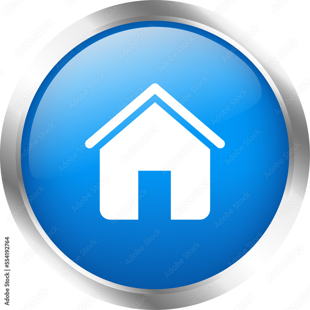 Home icon in realistic design style. House button illustration. Home icon in realistic design style. House button illustration.