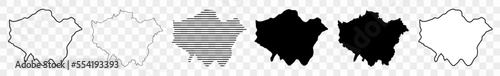 London Map Black | Londoner Town Border | British Capital City | Transparent Isolated | Variations