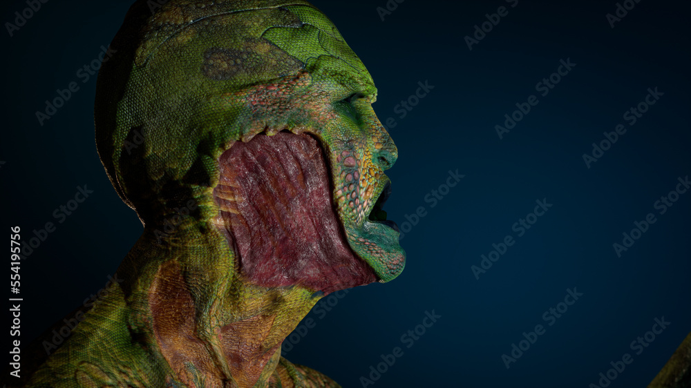 Fototapeta premium Fantasy lizard humanoid creature.