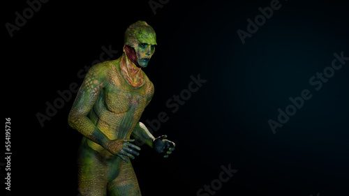Fantasy lizard humanoid creature.
