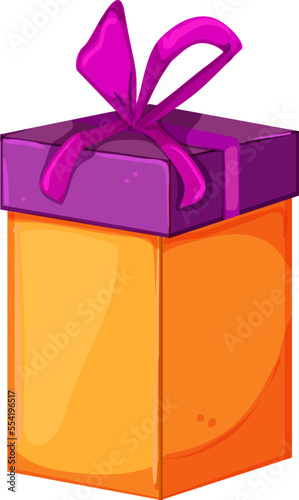 ribbon gift box cartoon. ribbon gift box sign. isolated symbol vector illustration