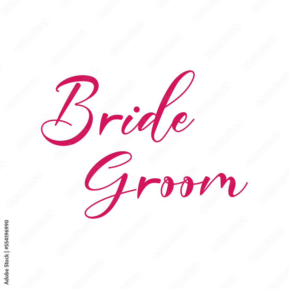Obraz premium Bride groom quote. Wedding, bachelorette party, hen party or bridal shower handwritten calligraphy card, banner or poster graphic design lettering vector element.