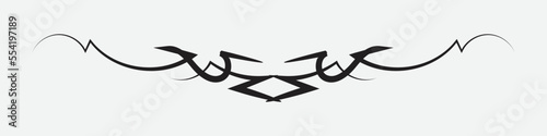 Sketch divider. Stripped line had drawn branch border wedding ornament decorative shape