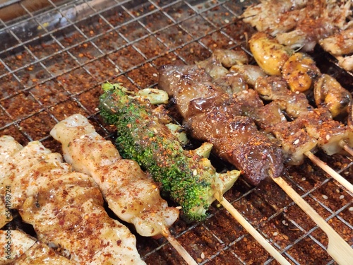 Grilled skewers seasoned with spicy and numbing mala spices, served hot and flavorful. The skewers offer a mouth-tingling taste experience typical of Sichuan cuisine, with a mix of meats and vegetable