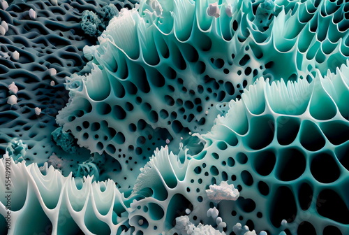 colorful sea foam pattern, translucent, layered depth