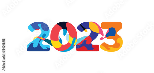 New year 2023 colorful vector lettering for tittle and headline