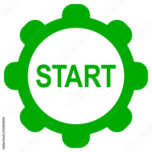 Start und Zahnrad