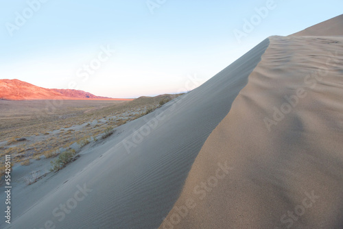 Singing dune at sunset, Altyn Emel National Park. Kazakhstan