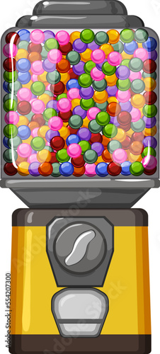vending bubblegum machine cartoon. vending bubblegum machine sign. isolated symbol vector illustration