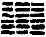 black and white paint brush strokes