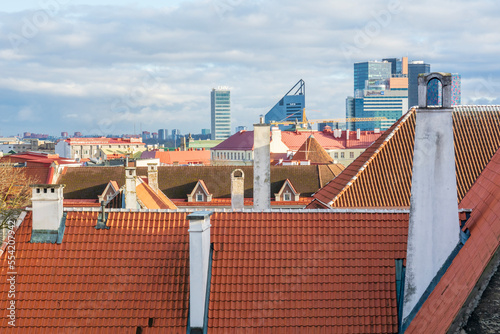 View to Tallinn old town roofs.