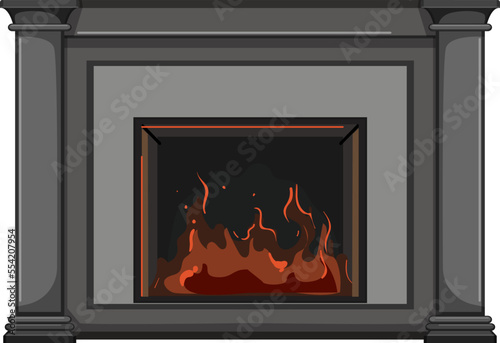 fire fireplace cartoon. fire fireplace sign. isolated symbol vector illustration