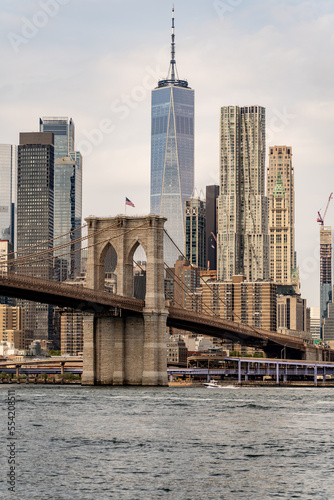 Canvas Print Brooklyn bridge view pier 31 in New York City USA