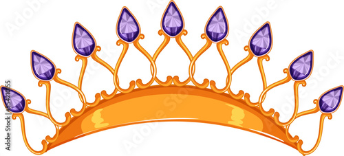 diamond tiara crown cartoon. diamond tiara crown sign. isolated symbol vector illustration