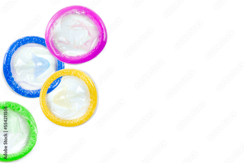 Condom Rows Image Public health, Top view condoms, grouped on one side seen from above on ...