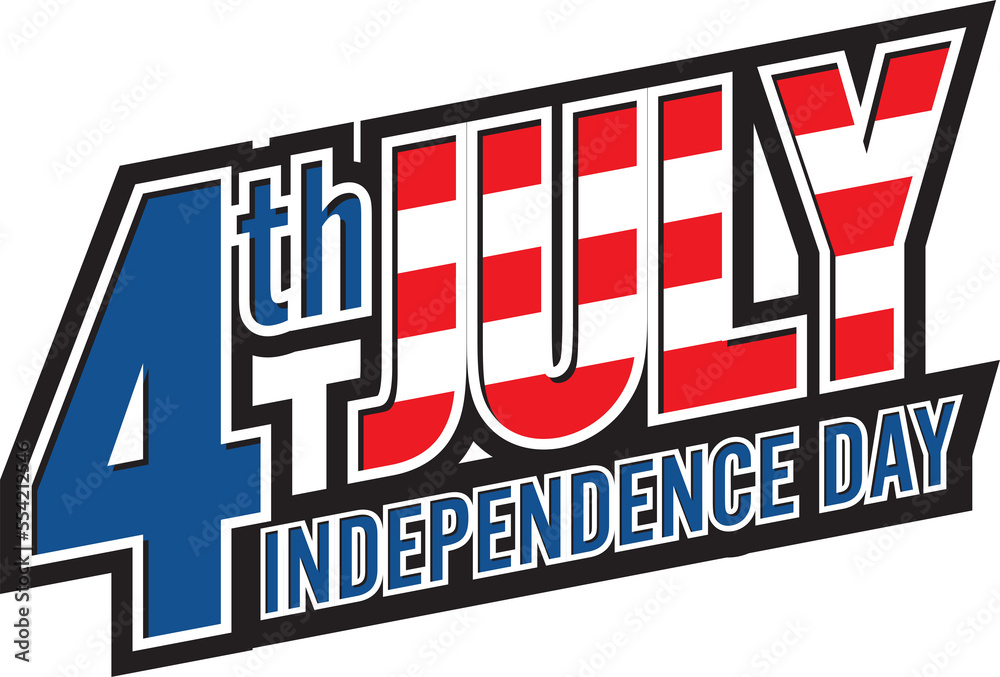 Fototapeta premium 4th July. American Independence Day Label