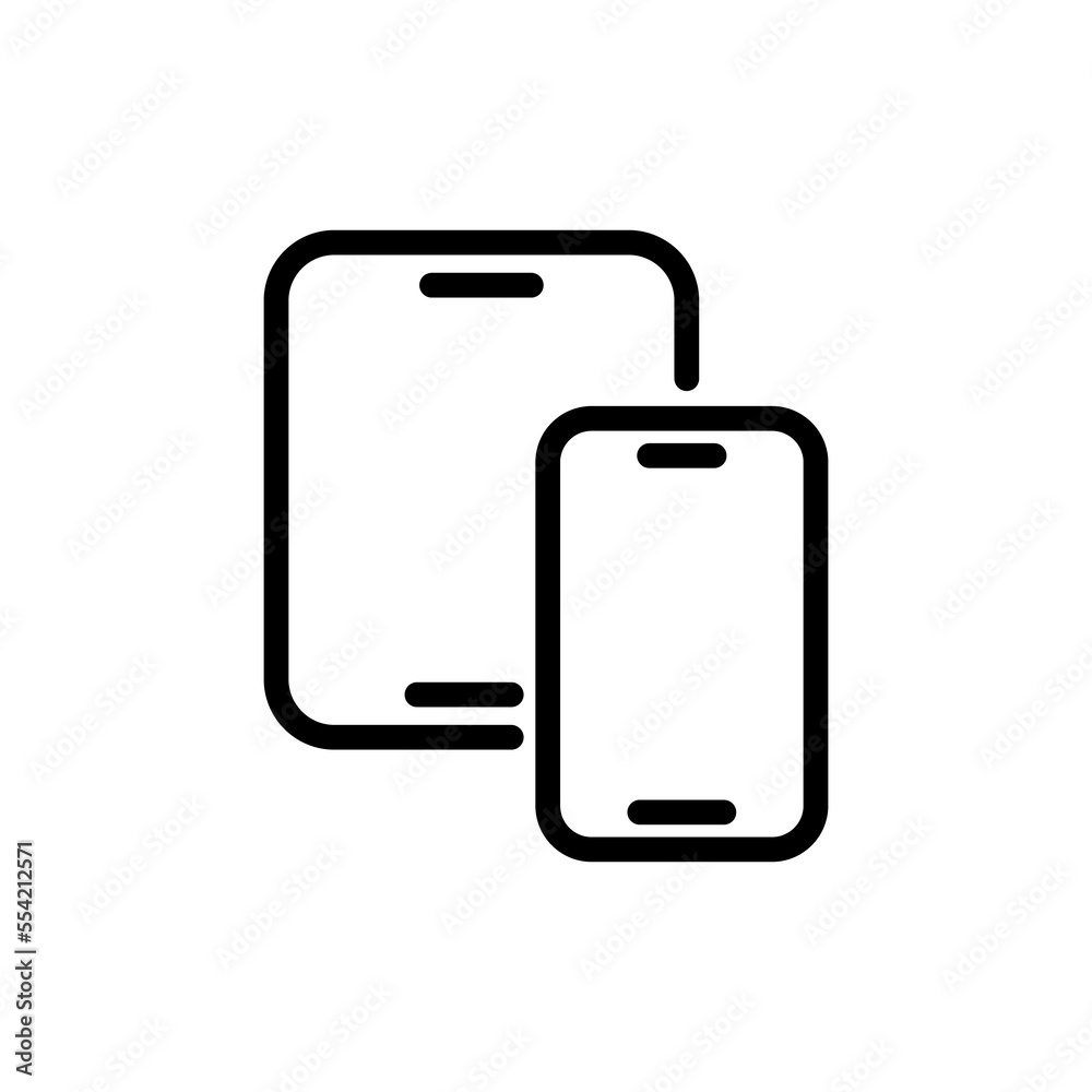Smartphone line icon. Phone, tablet, gadget, chat, community, lock, security, access, password, closed, unavailable. gadgets concept. Vector black line icon on white background Smartphone line icon. Phone, tablet, gadget, chat, community, lock, security, access, password, closed, unavailable. gadgets concept. Vector black line icon on white background
