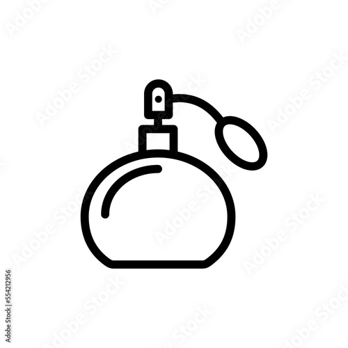 Perfume line icon. Fragrance, bottle, bottle, jar, glass, atomizer, holiday, event, meeting, date, smell, scent. The concept of aesthetics. Vector black line icon on white background