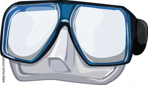underwater diving mask cartoon. underwater diving mask sign. isolated symbol vector illustration