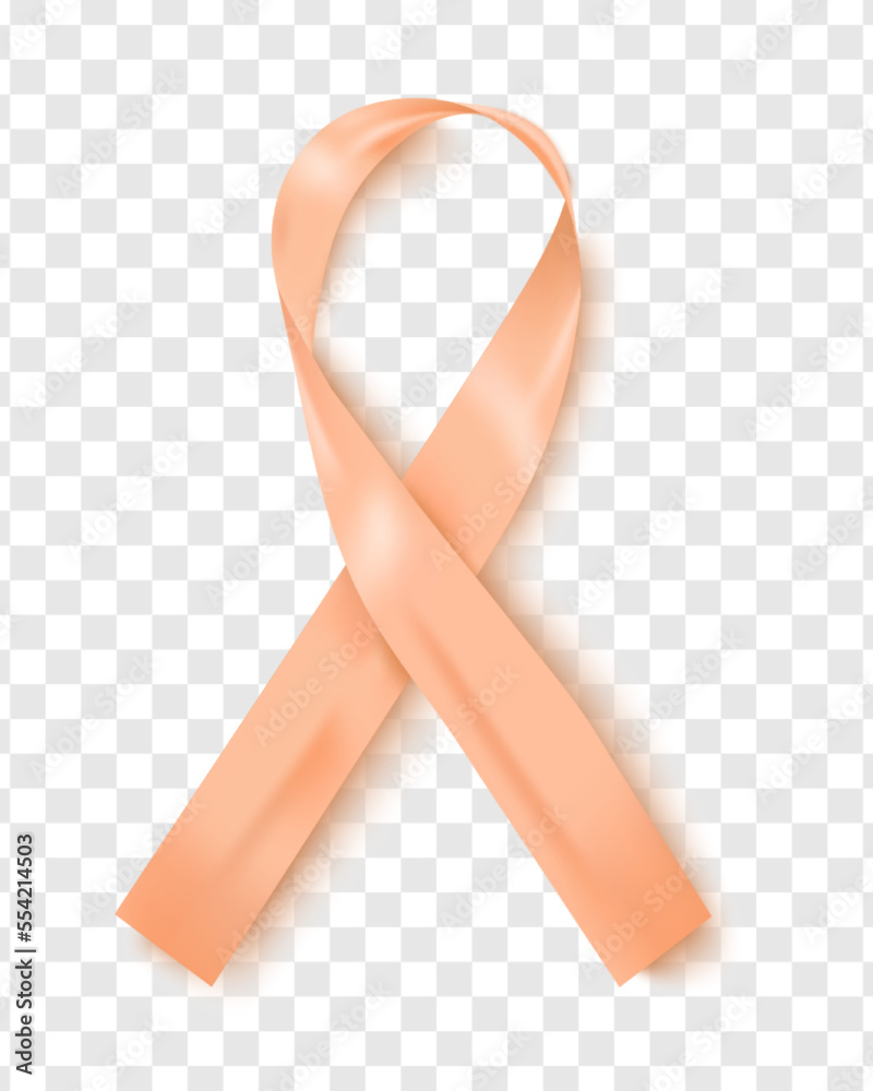 Vector illustration of the uterine cancer awareness ribbon, on a