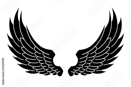 vector angel wings tribal tattoo