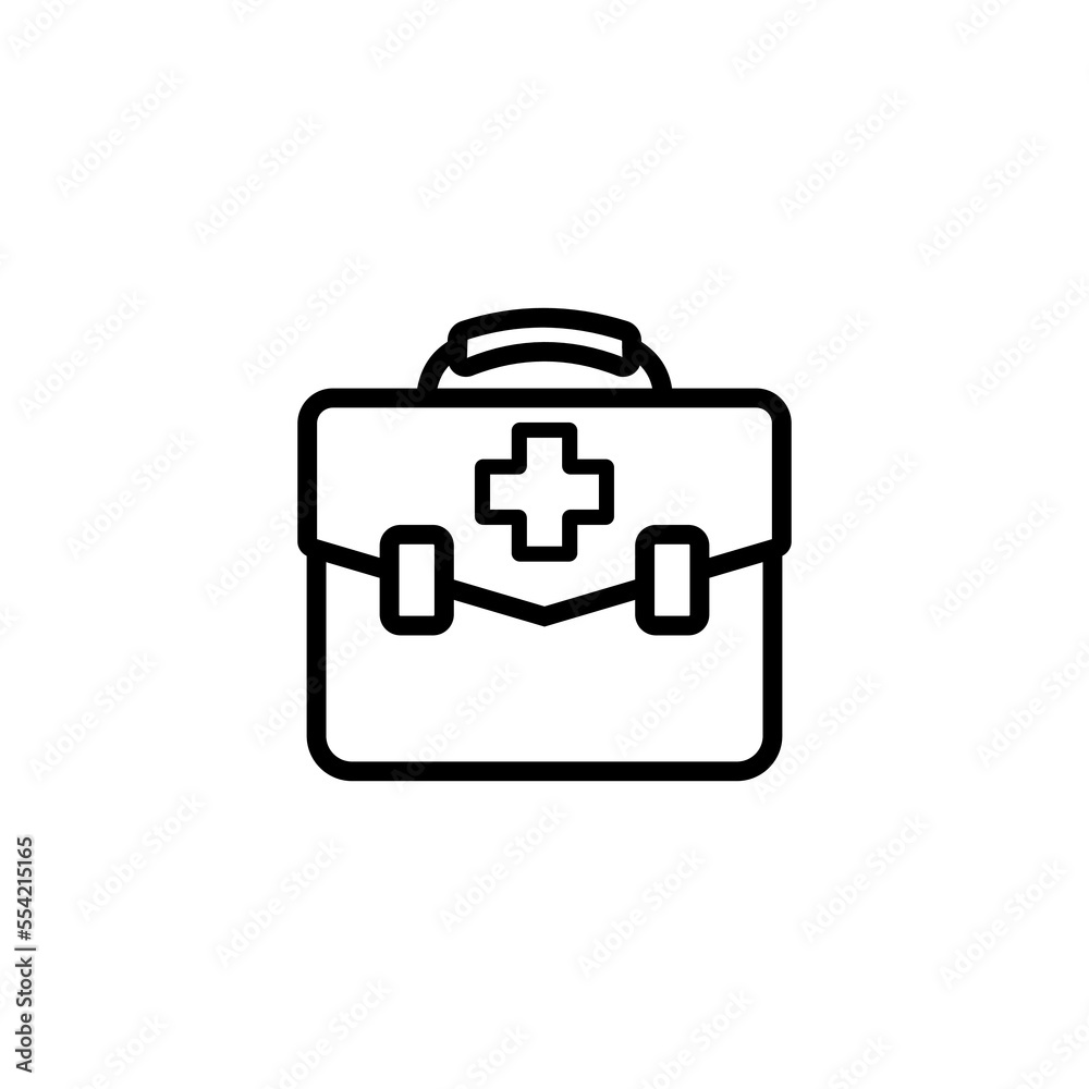 Medicine chest line icon. Smartphone, speech bubble, online, internet, communication, questions, direction, tips, prescription, treatment. Health concept. Vector black line icon on white background Medicine chest line icon. Smartphone, speech bubble, online, internet, communication, questions, direction, tips, prescription, treatment. Health concept. Vector black line icon on white background