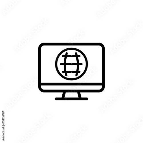 Web page line icon. Browser, computer, internet, sites, leisure, settings, domain, information, speed, optimization, knowledge. Technology concept. Vector black line icon on white background