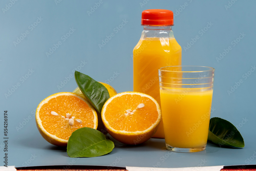 Natural orange juice in the glass Natural orange juice in the glass