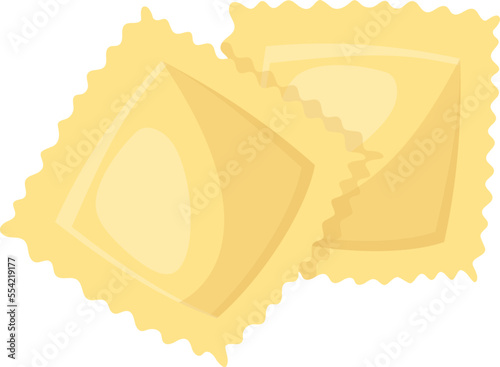 ravioli cartoon. pasta cheese, tortellini sauce, italian dish ravioli vector illustration