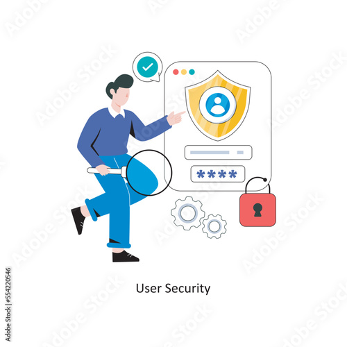 User security Flat Style Design Vector illustration. Stock illustration