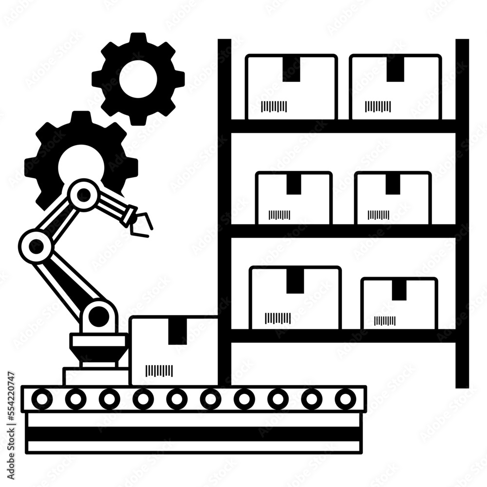 automated robotics storage and retrieval systems concept, programmable ...