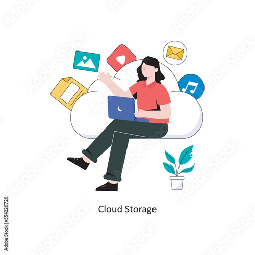 Cloud storage Flat Style Design Vector illustration. Stock illustration © Designer`s Circle 
