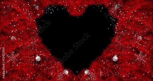 red heart shaped fir branches Valentaine photo