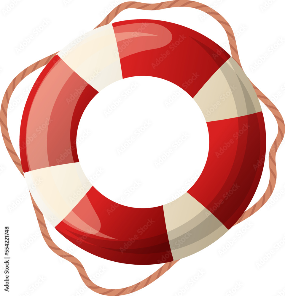 lifebuoy ring cartoon. life buoy, rescue lifesaver, float sea lifeguard  lifebuoy ring vector illustration Stock Vector