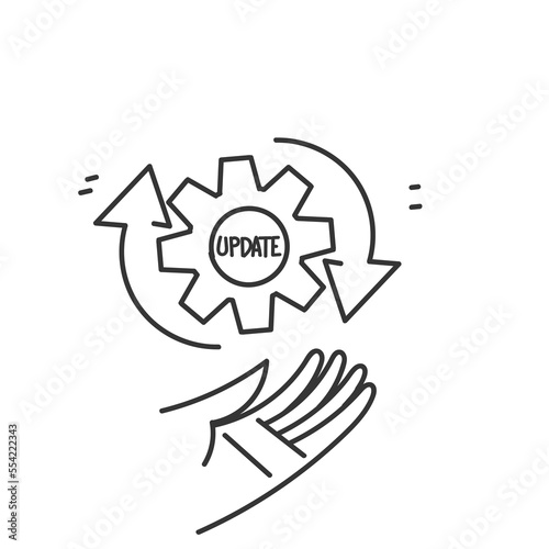 hand drawn doodle Update process icon illustration