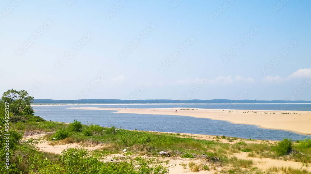 Baltic Sea Coast on Sobieszewska Island. The estuary of the Vistula River.