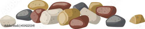 gravel rock cartoon. stone sand, material pile, construction concrete, texture, building granite gravel rock vector illustration